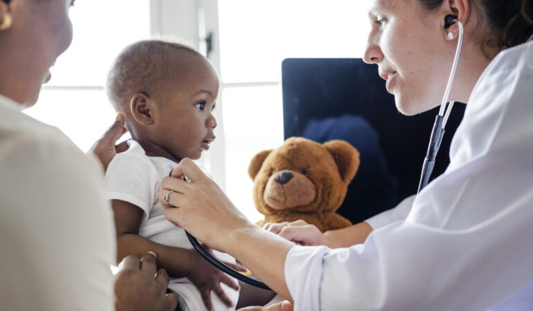 Baby visiting the doctor for a checkup